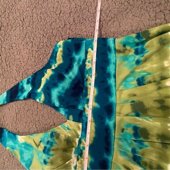 Bisou Bisou Halter Top Maxi Dress Tie Dye Size 10 Padded Bra - Picture 7 of 10